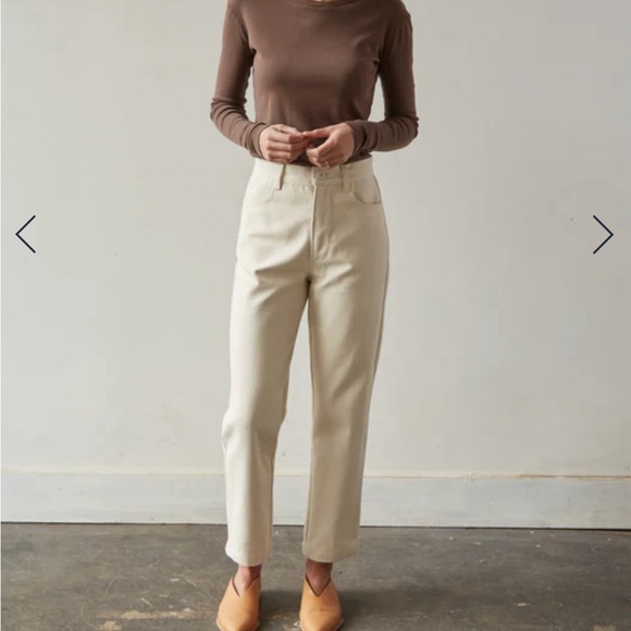 Diamond Leah | Designer | Natural Rigid Pant in dye free canvas | S - Picture 5 of 12